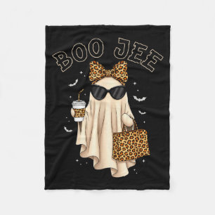 Boo Jee Boujee Ghost Halloween October Vibes Soky  Fleece Blanket