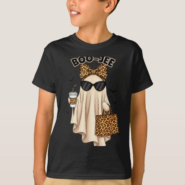 Boo Jee Boujee Ghost Halloween October Vibes Soky  T-Shirt (Front)