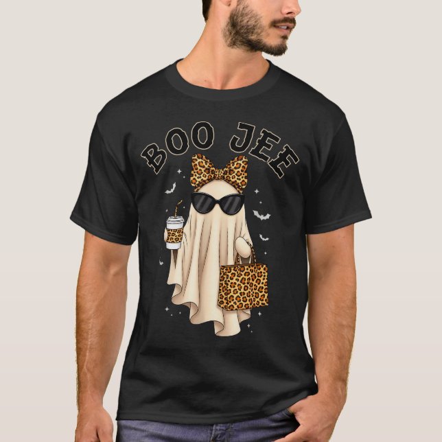 Boo Jee Boujee Ghost Halloween October Vibes Soky  T-Shirt (Front)