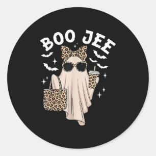 Boo Jee Boujee Nk Ghost Halloween October Vibes  Classic Round Sticker
