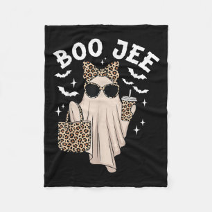 Boo Jee Boujee Nk Ghost Halloween October Vibes Fleece Blanket