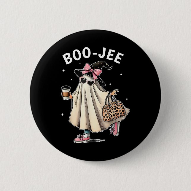 Boo-jee Costume Ghost Spooky Season Cute Halloween 6 Cm Round Badge (Front)