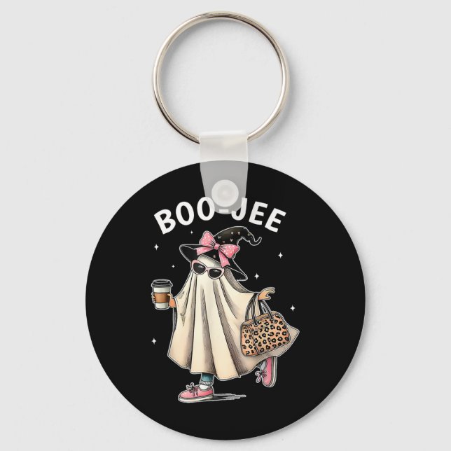 Boo-jee Costume Ghost Spooky Season Cute Halloween Key Ring (Front)