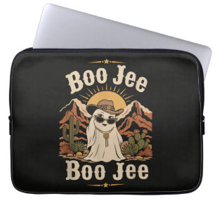 Boo JEE Cowboy Ghost Halloween Laptop Sleeve