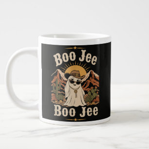 Boo JEE Cowboy Ghost Halloween Large Coffee Mug