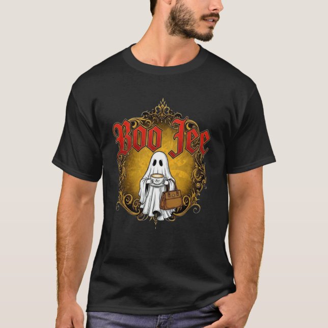 Boo-JEE Cute Ghost Halloween Funny Graphic Top (Front)