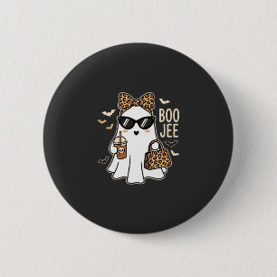 Boo Jee Cute Ghost Halloween Leopard Design_1 6 Cm Round Badge