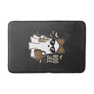 Boo Jee Cute Ghost Halloween Leopard Design_1 Bath Mat