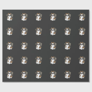 Boo Jee Cute Ghost Halloween Leopard Design_1 Wrapping Paper