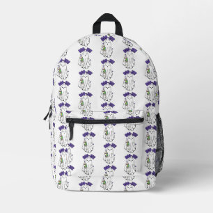 Boo-Jee Cute halloween Ghost with Iced Coffee Printed Backpack