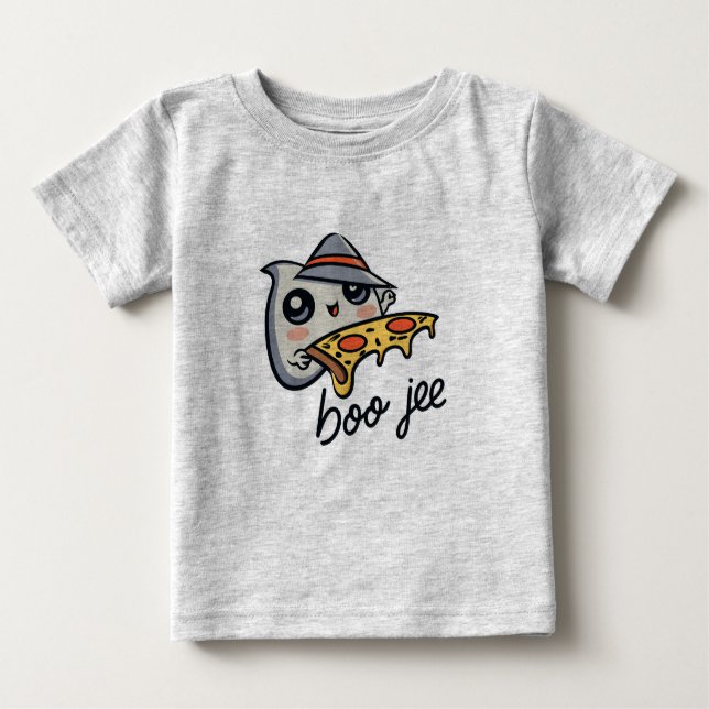 Boo Jee eating pizza Baby T-Shirt (Front)