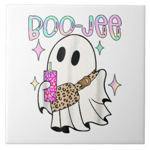 Boo Jee Funny Halloween Ghost Ceramic Tile