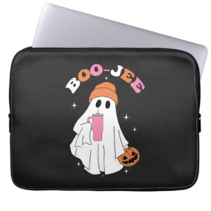 BOO JEE Funny Halloween Ghost Coffee Pumpkin Laptop Sleeve