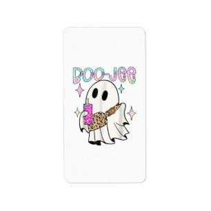 Boo Jee Funny Halloween Ghost Label
