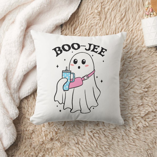 Boo Jee Funny Halloween Ghost Retro Cushion (Blanket)