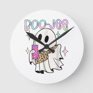 Boo Jee Funny Halloween Ghost Round Clock