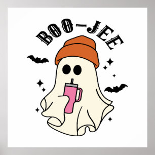 Boo-Jee funny Halloween Tumbler-Inspired Ghost Poster