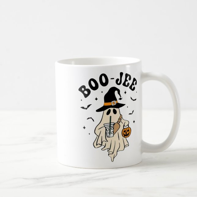 Boo Jee Ghost Cute Funny Halloween  Coffee Mug (Right)