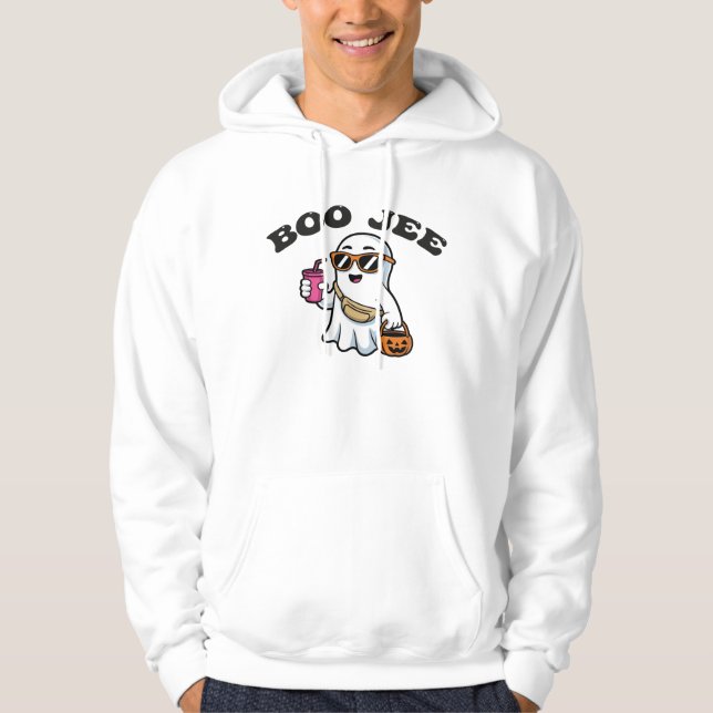 BOO-JEE Ghost – Funny Boujee Halloween Design Hoodie (Front)