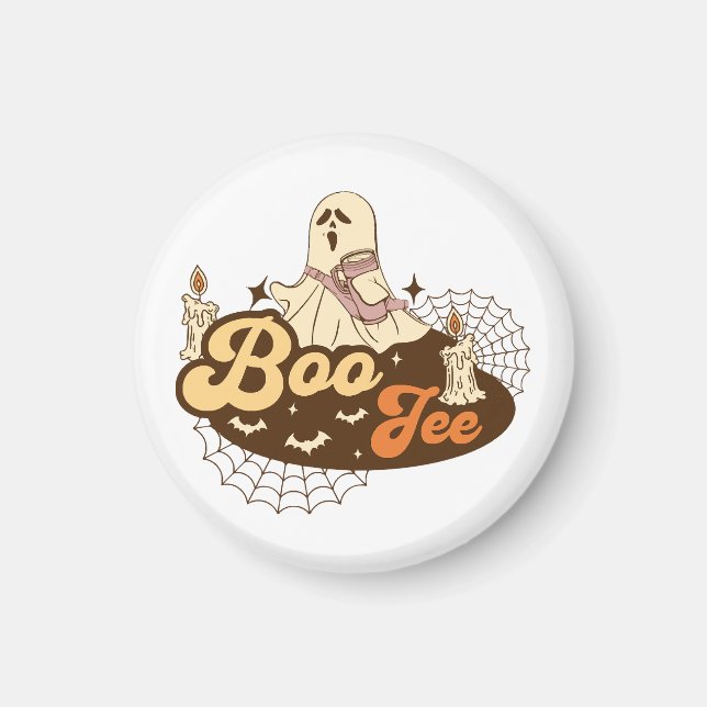 Boo-Jee Ghost Halloween funny Magnet (Front)