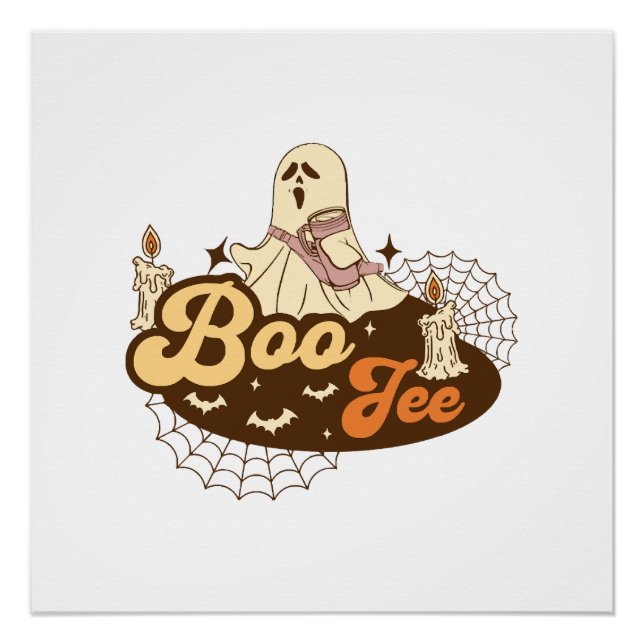 Boo-Jee Ghost Halloween funny Poster (Front)