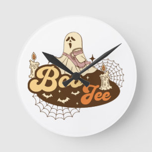 Boo-Jee Ghost Halloween funny Round Clock