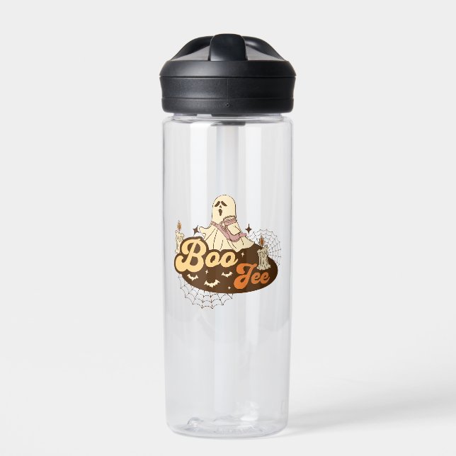Boo-Jee Ghost Halloween funny Water Bottle (Front)