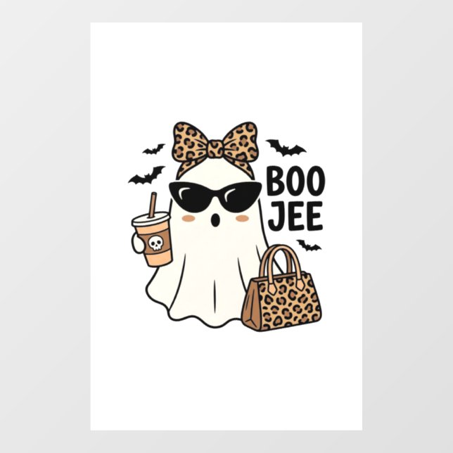 Boo Jee Ghost Halloween Leopard Bow Vector Design_ (Sheet)