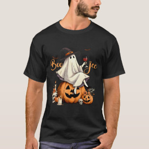 Boo Jee Ghost Ice Coffee Coquette Bow Halloween T-Shirt