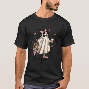 Boo Jee Ghost Ice Coffee Coquette Bow Halloween Wo T-Shirt