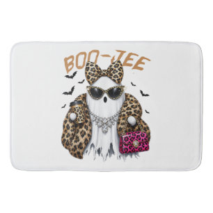 Boo-JEE Ghost Leopard Coquette Halloween Bath Mat