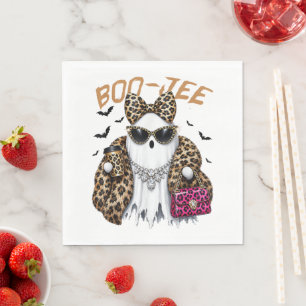 Boo-JEE Ghost Leopard Coquette Halloween Napkin