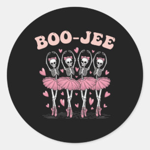 Boo-jee Halloween Ballet Dancing Ghost Tutu Spooky Classic Round Sticker