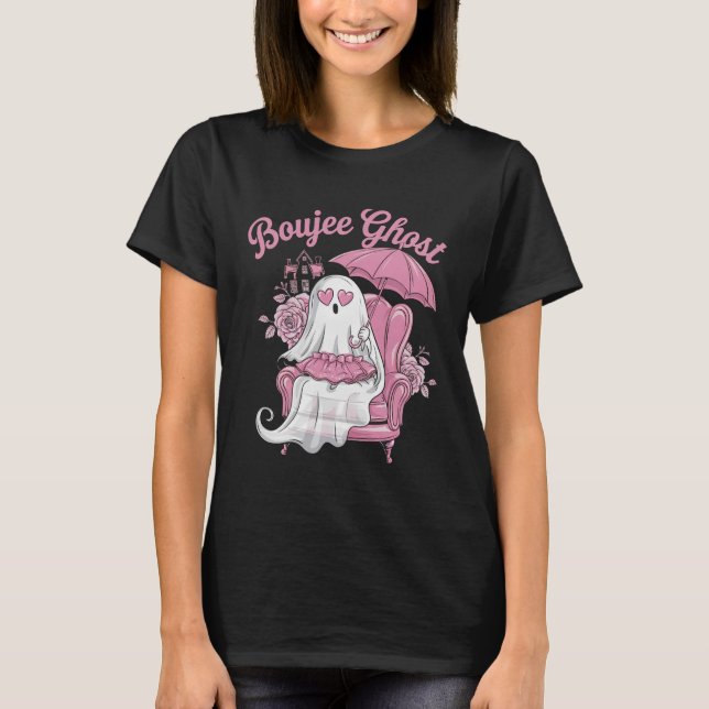 Boo Jee Halloween Boujee Boo Jee Ghost Pink T-Shir T-Shirt (Front)