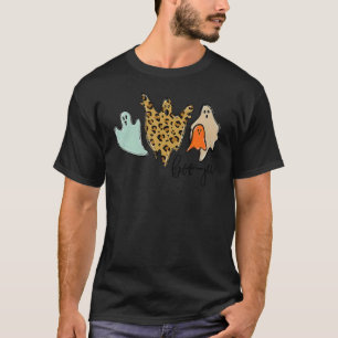 Boo jee Leopard  Halloween Ghost T-Shirt