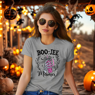 Boo-Jee Mama Skeleton Holding Cute Mug Halloween T-Shirt