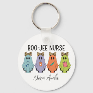 Boo-Jee Nurse Halloween Ghost Personalised Key Ring
