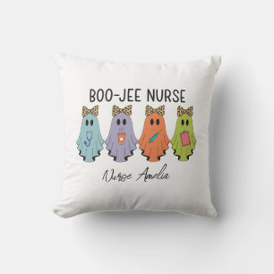 Boo-Jee Nurse Halloween Ghost Personalised Name Cushion