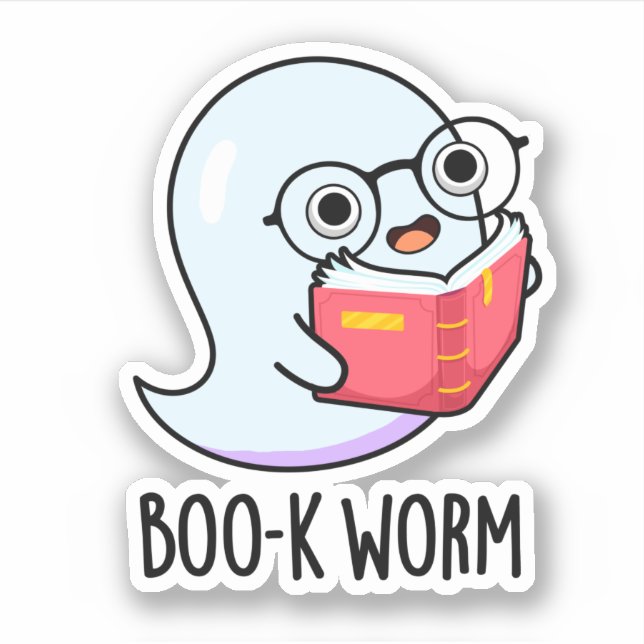 Boo-k Worm Funny Halloween Bookworm Ghost Pun (Front)