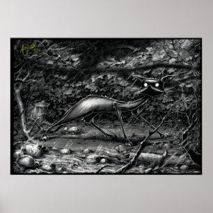 Boo Kitty Caught in a Lightning Storm Poster