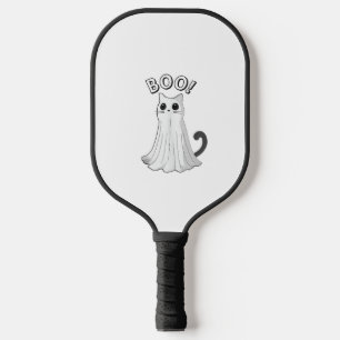 Boo Kitty Cute Ghost Cat Halloween Spooky Kitten  Pickleball Paddle