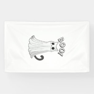 Boo Kitty Cute Ghost Cat Halloween Spooky Kitten T Banner