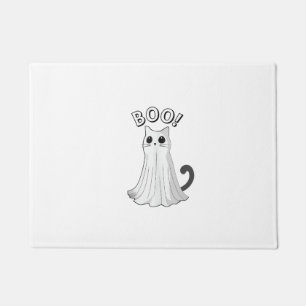 Boo Kitty Cute Ghost Cat Halloween Spooky Kitten T Doormat