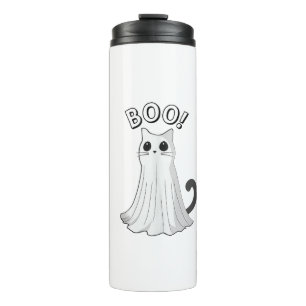 Boo Kitty Cute Ghost Cat Halloween Spooky Kitten T Thermal Tumbler