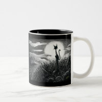 Boo Kitty in the Moonlight Two-Tone Coffee Mug