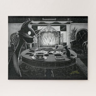 Boo Kitty Plays Cards Jigsaw Puzzle