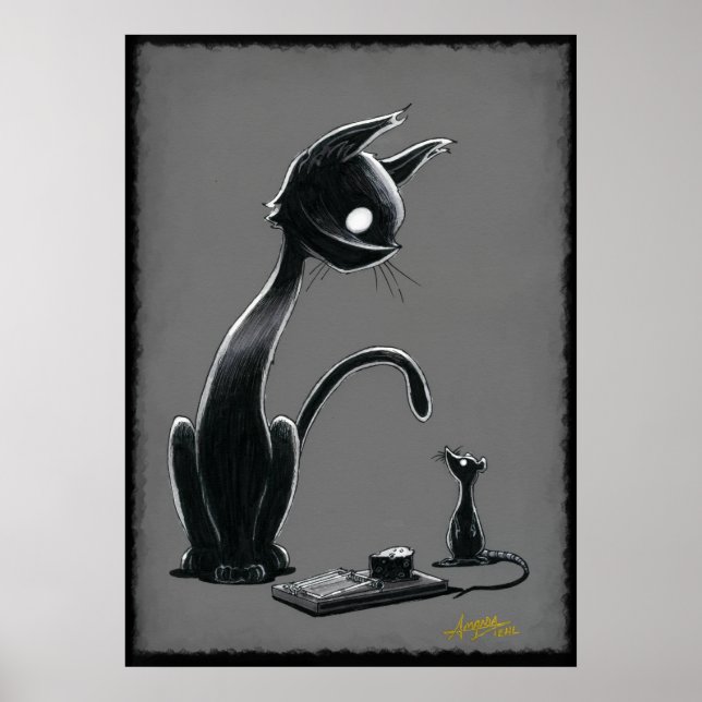 Boo Kitty Ponders Mouse Traps Poster (Front)