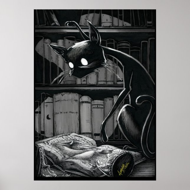 Boo Kitty Reads Dune Poster (Front)