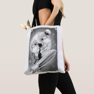 Boo Kitty Rockets to the Moon Tote Bag