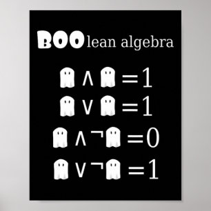 Boo-lean Algebra Halloween Math Poster